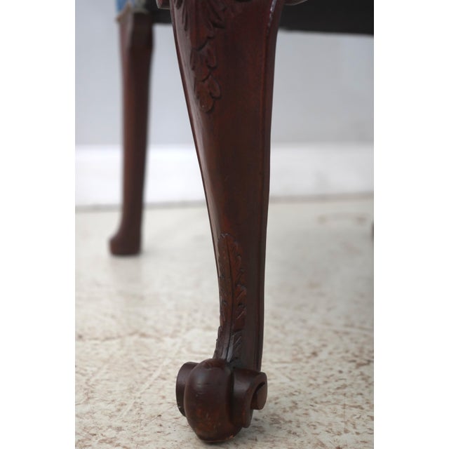 Baker Georgian Style Carved Mahogany Library Chair For Sale - Image 16 of 18