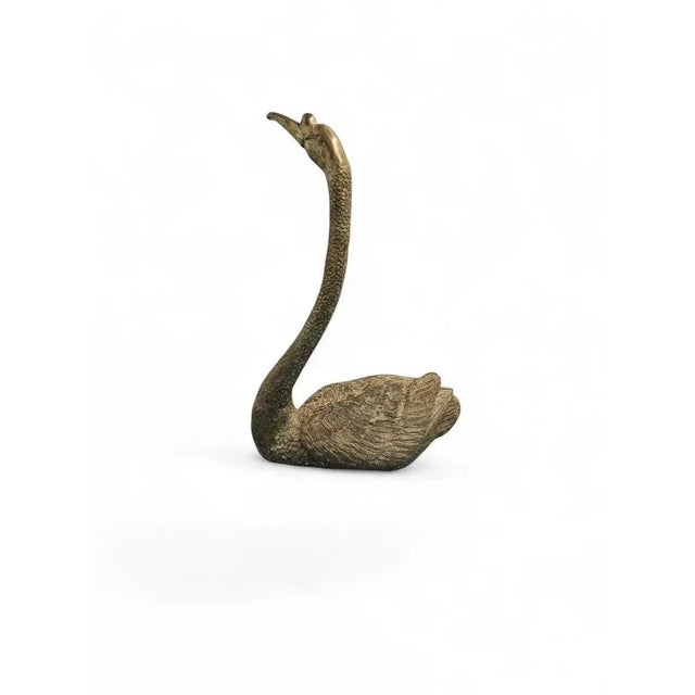 Mid-Century Modern Spanish Bronze Swan Sculpture, 1950s For Sale - Image 4 of 8