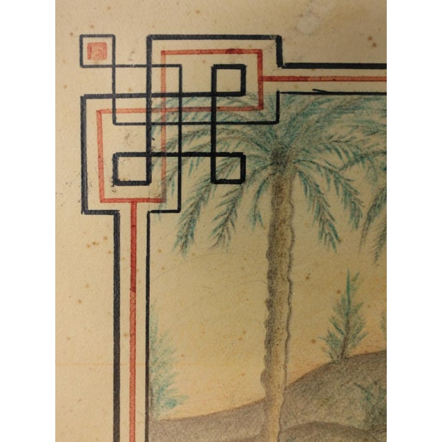 French Artist, Study of a Lion in a Palm Jungle, 1870, Colored Pencil on Paper For Sale - Image 6 of 17