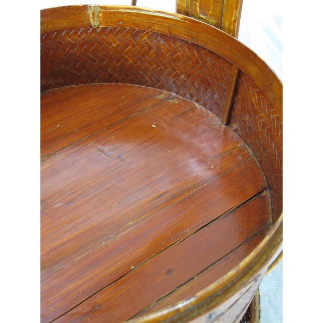 Brown Early 20th Century Antique Chinese Bamboo Food Box For Sale - Image 8 of 13