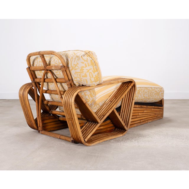 Paul T. Frankl Rattan Six-Strand Square Pretzel Chaise Longue For Sale - Image 18 of 18