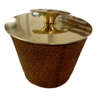 Tobacco Box in Leather and Brass by Carl Auböck for Werkstätte, 1950 For Sale