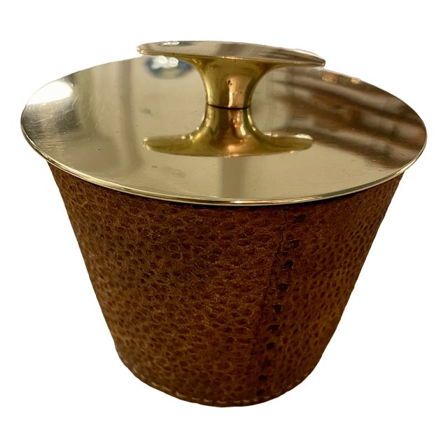 Tobacco Box in Leather and Brass by Carl Auböck for Werkstätte, 1950 For Sale