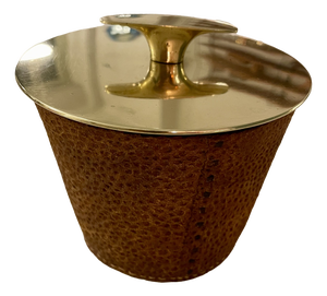 Tobacco Box in Leather and Brass by Carl Auböck for Werkstätte, 1950
