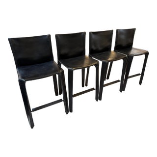 Mario Bellini for Cassina Cab 410 Counter Stools, Set of Four For Sale