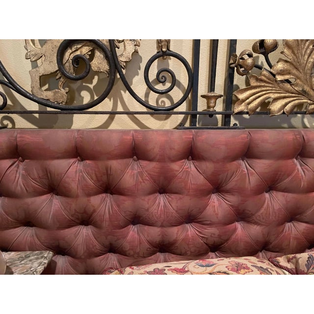 18th Century French Louis XVI Wrought Iron and Bronze King Size Headboard For Sale - Image 10 of 13