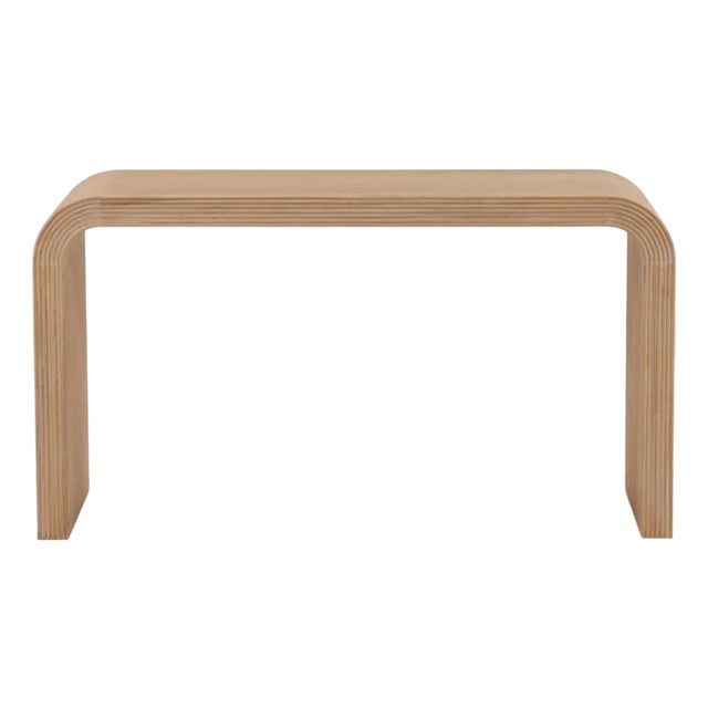 Rounded Waterfall Elm Desk For Sale