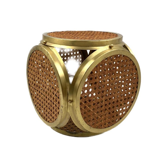 Hollywood Regency Italian Lamps in Brass and Vienna Straw, 1970s, Set of 2 For Sale - Image 13 of 18