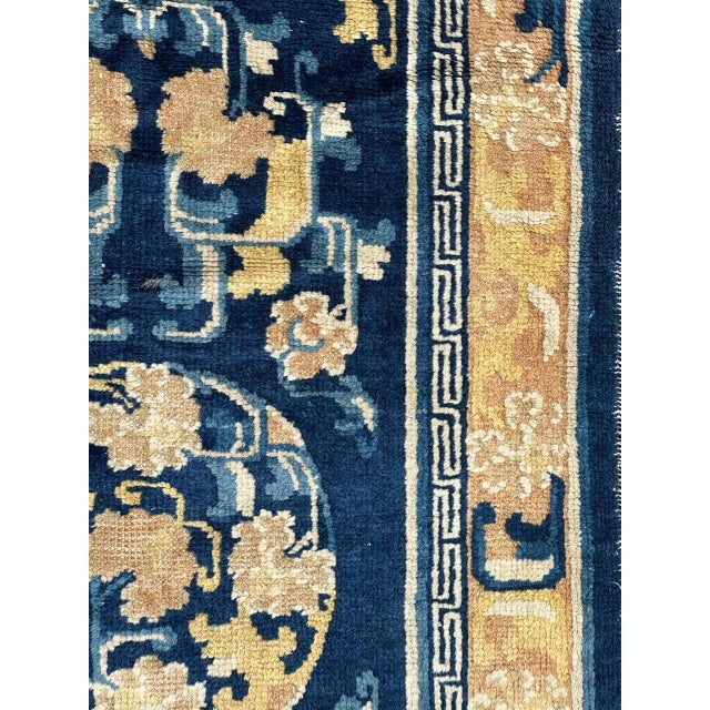 Antique Chinese Cotton and Wool Rug For Sale - Image 5 of 18
