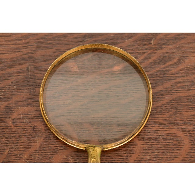 Tiffany Studios New York Graduate Pattern Bronze Doré Magnifying Glass For Sale In South Bend - Image 6 of 13