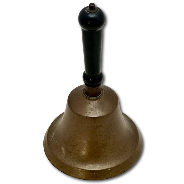 Brass Very Large Size Authentic Antique Late 19th Century American Brass Schoolhouse Bell - 11 Inches Tall For Sale - Image 8 of 18