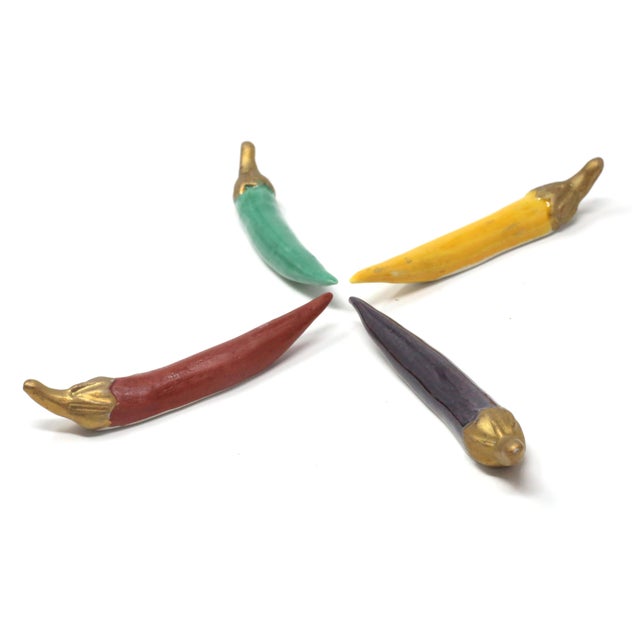 Vintage Ceramic Chili Pepper Knife or Chopstick Rests Set of 4 Chairish