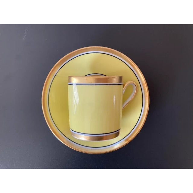 Vintage Italian Richard Ginori 'Contessa' yellow and gold porcelain coffee or tea demitasse cup, circa mid to late-20th...