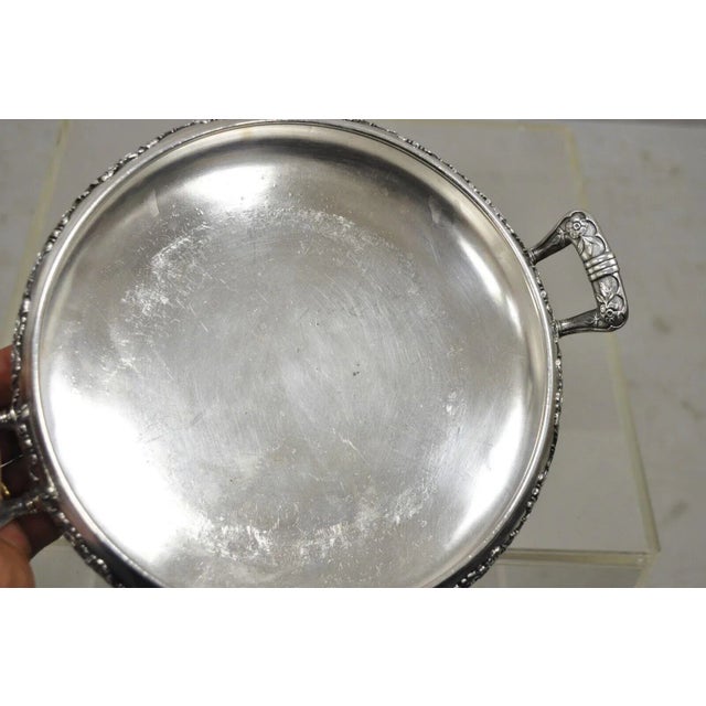 Metal Reed & Barton Victorian Silver Plated Round Lidded Twin Handle Serving Dish For Sale - Image 7 of 13