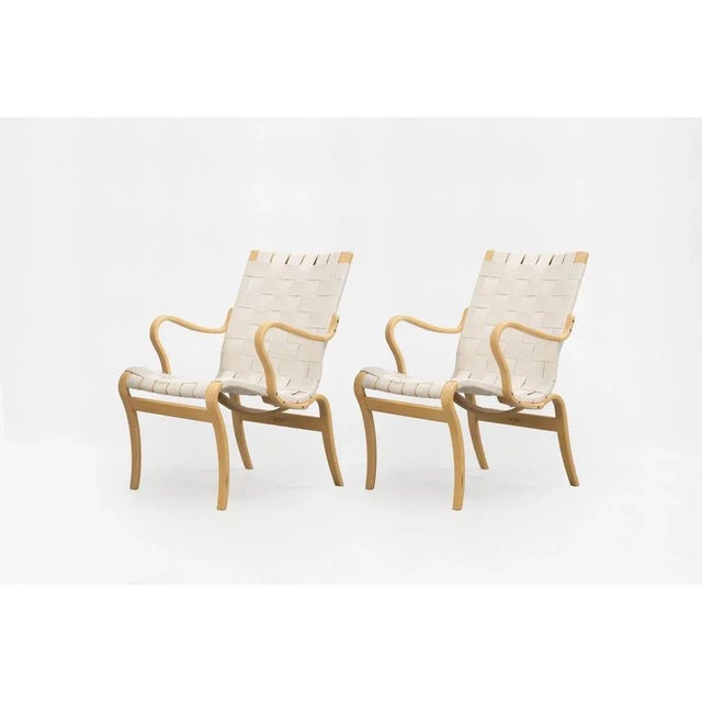 Wood Set of Eva Lounge Chairs by Bruno Mathsson for Firma Karl Mathsson, 1960s For Sale - Image 7 of 7
