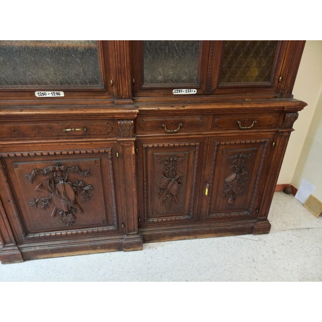 Wood Monumental Glass Library in Oak For Sale - Image 7 of 18