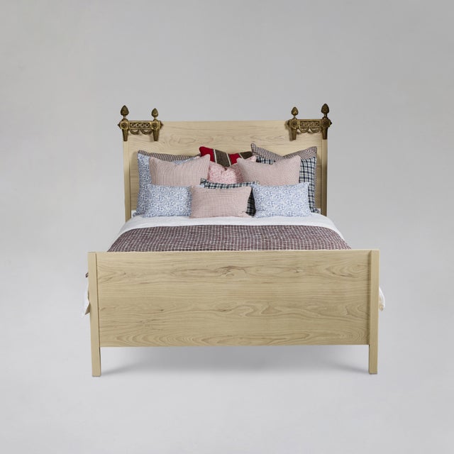 Custom White Ash Wood Bed w/ Headboard + Footboard Queen Beautifully crafted from white ash wood, this custom bed features...
