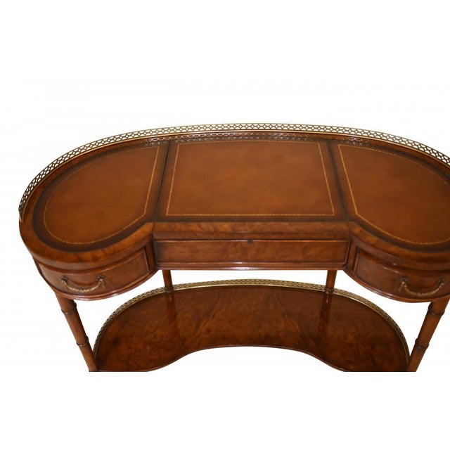 Regency Walnut Kidney Desk For Sale - Image 4 of 12