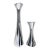 1960s Mid-Century Modern Nambé Aluminum Candlestick Pair – Sculptural Tri-Corner Candle Holders For Sale