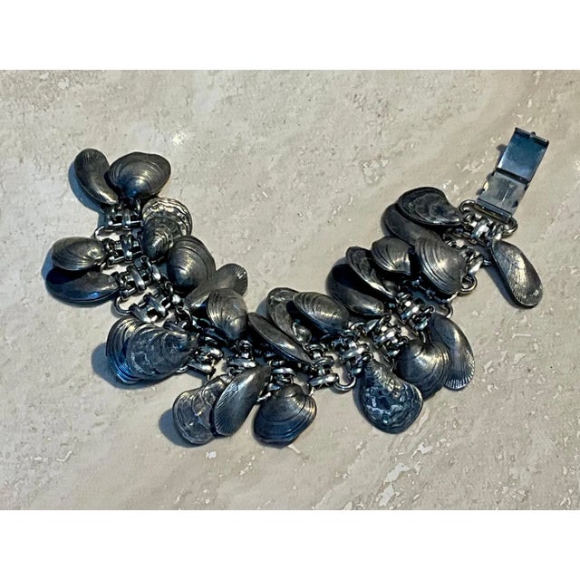 Mid-Century Modern Vintage Napier Eugene Bertolli Clam Shell Bracelet For Sale - Image 3 of 11