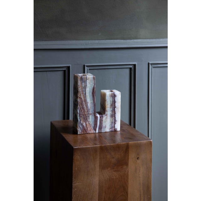 Contemporary Asy Candleholder in Green Onyx by Manifeste For Sale - Image 3 of 5