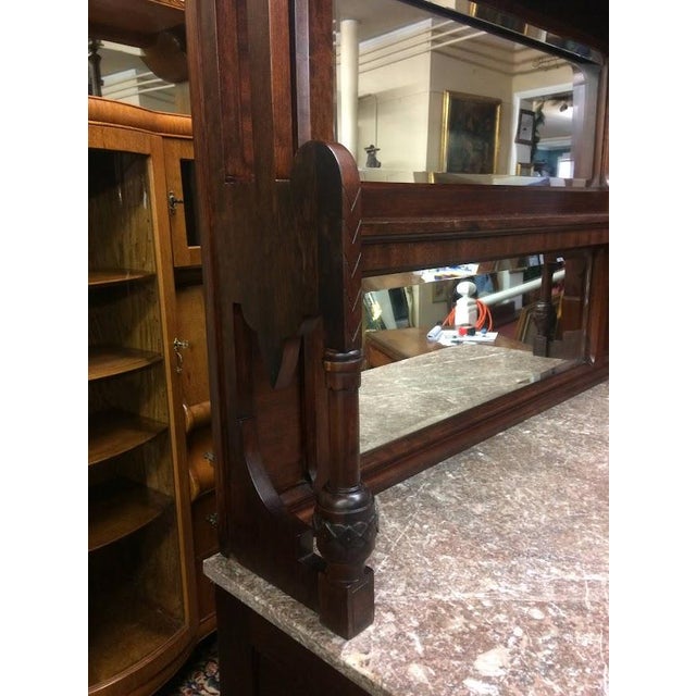 Antique Marble Top Buffet, Display Cabinet For Sale - Image 10 of 15