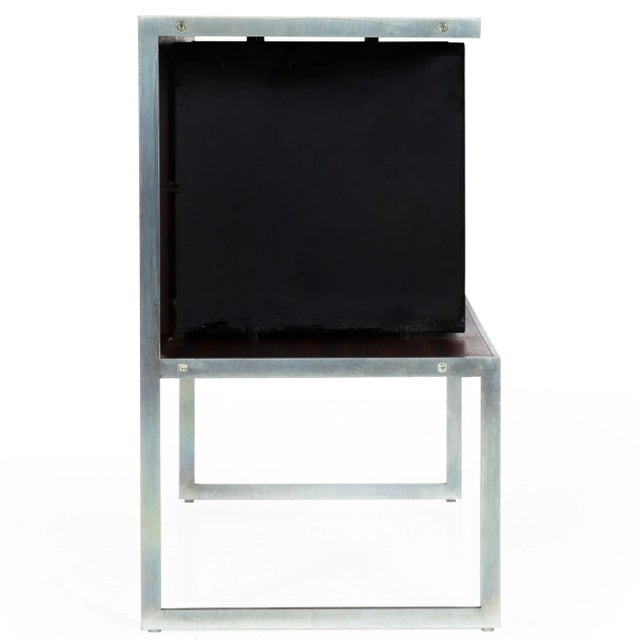Late 20th Century Rare Rosewood & Brushed Steel Media Shelf Console Table by Bang & Olufsen For Sale - Image 5 of 12