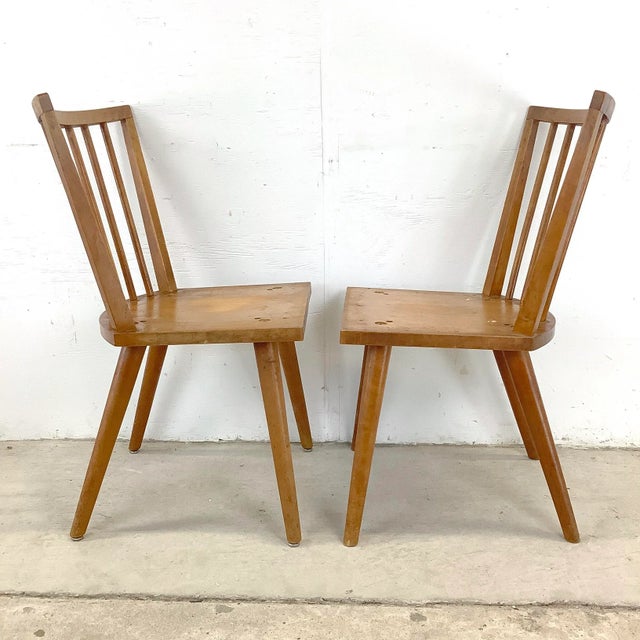 Brown Four Mid-Century Conant Ball Dining Chairs Attr. Leslie Diamond For Sale - Image 8 of 12