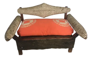 Custom Made African Bench Made From Vintage War Shields