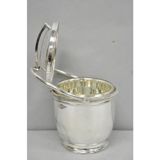 Vintage Victorian Silver Plated Reticulating Hinge Ice Bucket W/ "B" Monogram For Sale In Philadelphia - Image 6 of 18