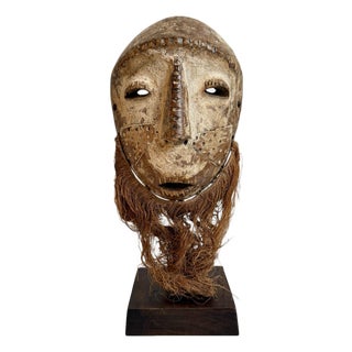 Old Antique Lega Mask on Stand For Sale