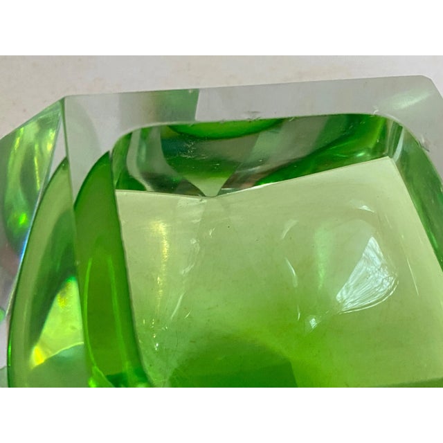 Large Italian Green Glass Ashtray, 1960s For Sale - Image 6 of 12