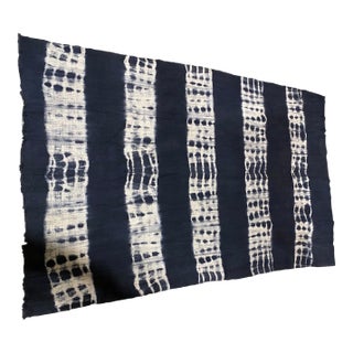 African Bogolan Textile Mud Cloth Gray & White 65" H For Sale