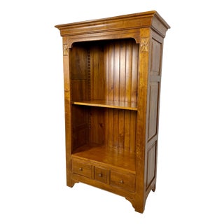 Spanish Oak Bookcase with Drawers, 1950s For Sale