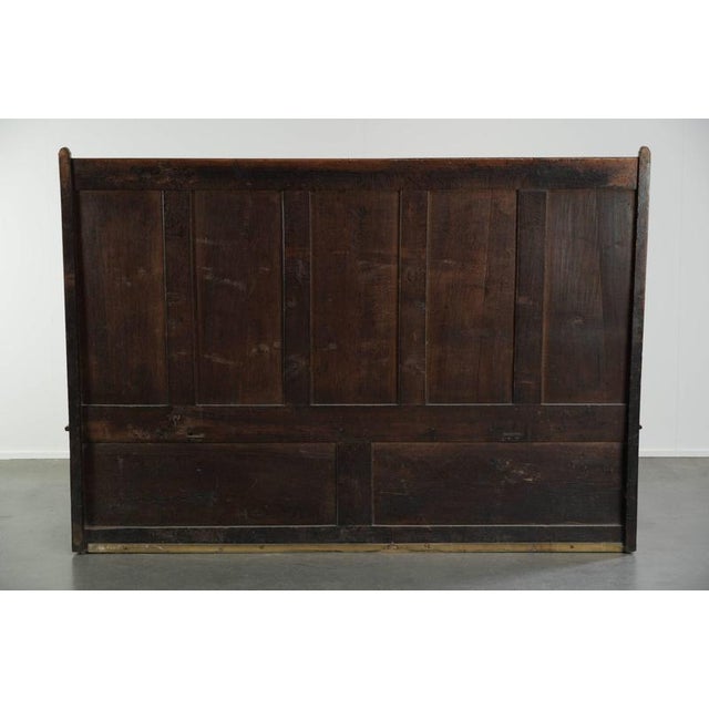 Antique English Oak Hall Bench with Storage Space For Sale - Image 3 of 18