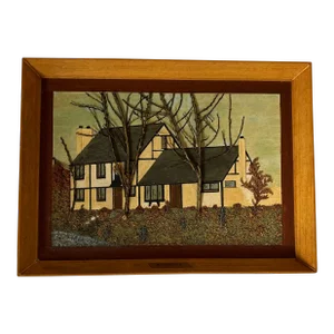 Shadow Box With Relief Rendering of a a House With Trees Entitled “Breenbranch”.