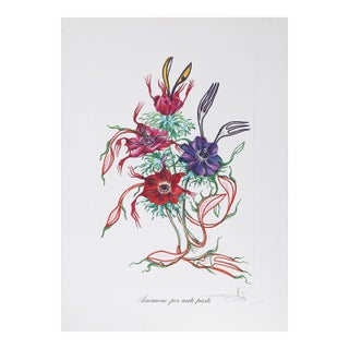 Anemone Per Anti-Pasti From Florals, 1972 Signed Lithograph by Salvador Dali For Sale