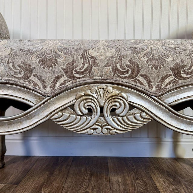 Ornate Rococo Revival Silver Gilt Bench / Settee For Sale In Salt Lake City - Image 6 of 14