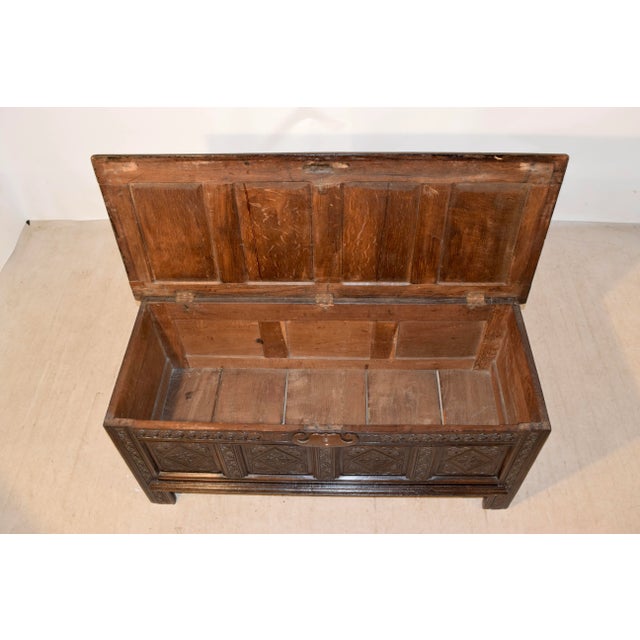 Late 18th C. English Oak Blanket Chest For Sale - Image 10 of 13