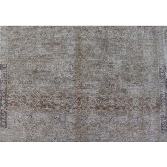 Persian Hamedan Vintage Gallery Rug With Sub-Geometric Design Earth Tones For Sale - Image 9 of 11