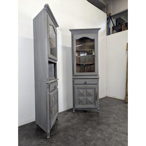 Repainted Corner Cabinets with Trim, Set of 2 For Sale - Image 4 of 12