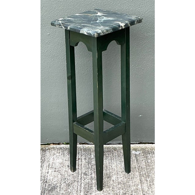 Vintage Brazilian Faux Finished Marble Pedestal For Sale - Image 9 of 12
