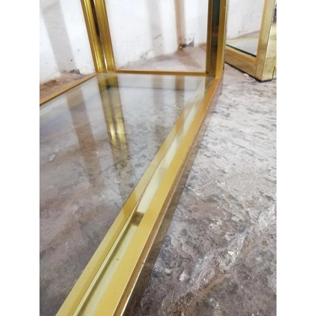 Metal Italian Side Tables in Glass and Brass by Renato Zevi, 1960s, Set of 2 For Sale - Image 7 of 12