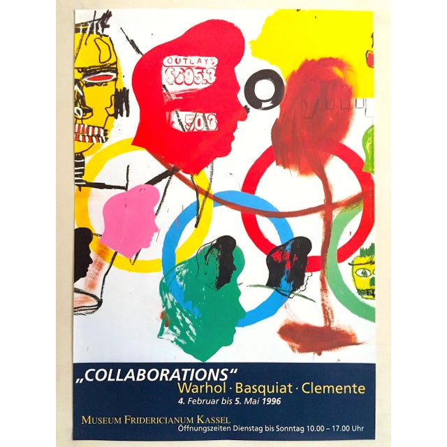 Jean Michel Basquiat & Andy Warhol Collaboration Vintage 1996 Lithograph Print Exhibition Poster " Olympics " 1984 For Sale - Image 11 of 11