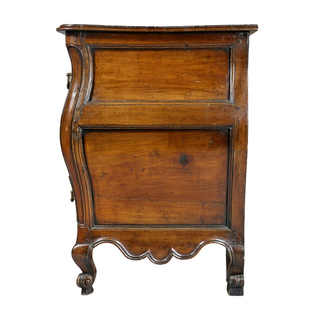 French Louis XV Provincial Fruitwood Bombe Commode For Sale - Image 3 of 13