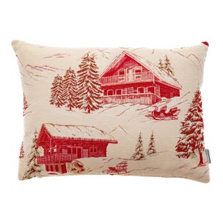 Ski Chalet Woven Cushion With Feather Filler - 30x42cm (12"x17") For Sale