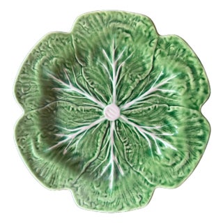 Bordallo Pinheiro Green Cabbage Chop Plate / Platter, 12", Portugal For Sale