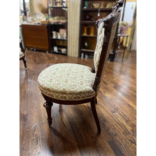 Early 20th Century Chairs Victorian Style Captain/Missus Chairs For Sale - Image 9 of 10