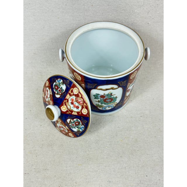 Imari Porcelain Vintage Gold Imari Covered Jar For Sale - Image 4 of 10