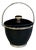 Vintage Mid-Century Modern Black & Silver Ice Bucket Lid, Handle For Sale